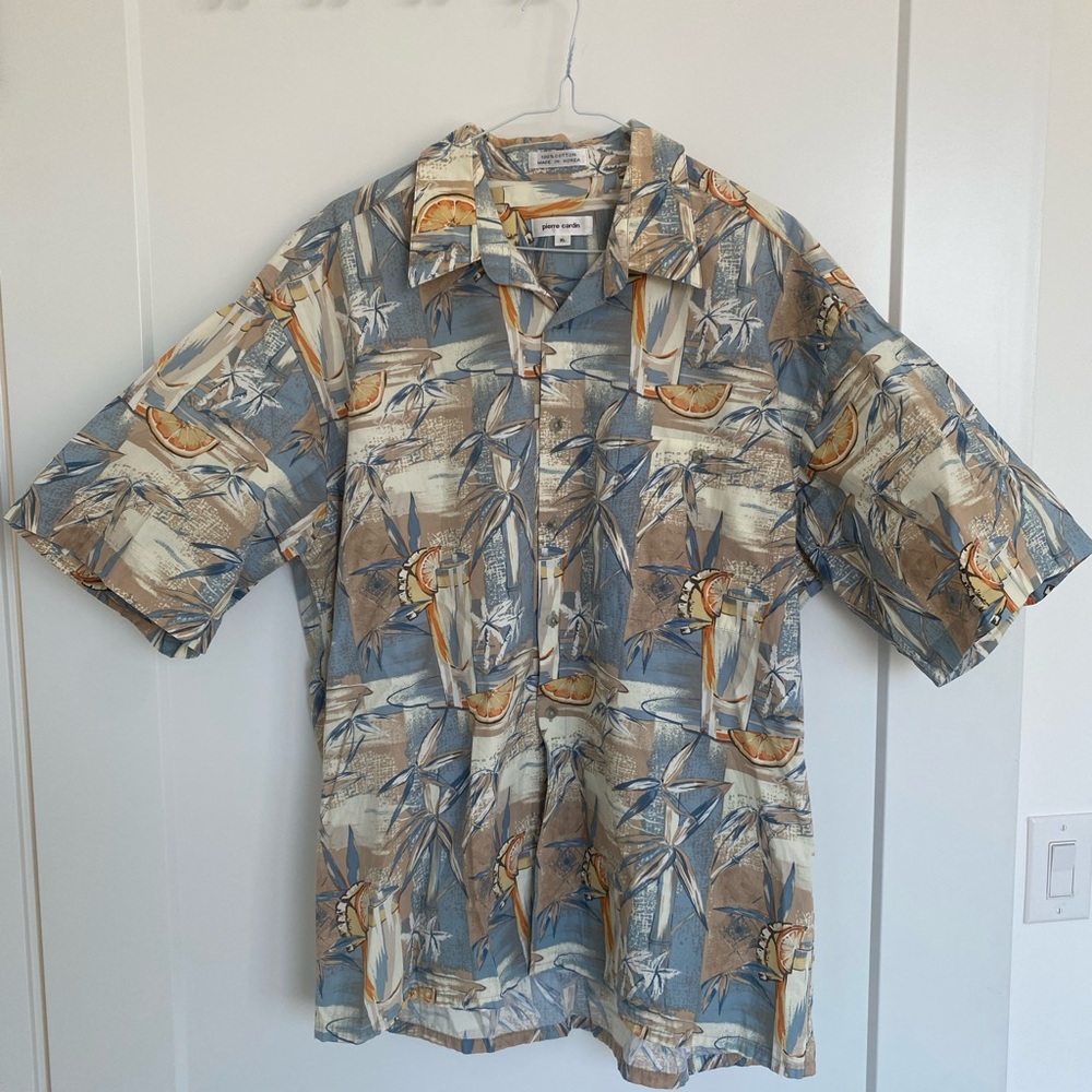 Vintage Blue and Tan Summer Shirt